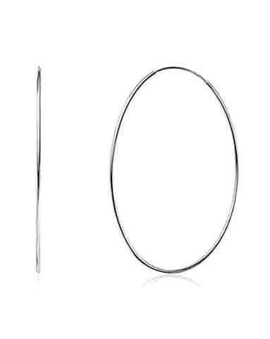 Øreringer i Rhodinert Sølv 1.2x60mm