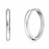 Øreringer i Rhodinert Sølv 2.5x17.8mm