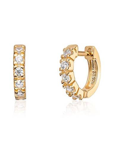 Øreringer i Forgylt Sølv med Zirkonia 2.9x12.3mm