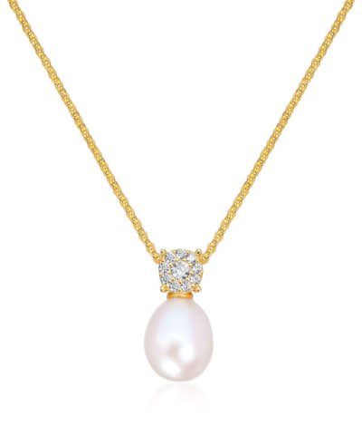 Perleanheng i forgylt sølv