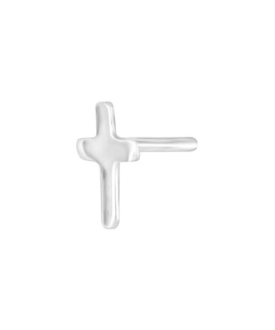 SON rhod. sølvørestikk kors 7mm 1 stk.