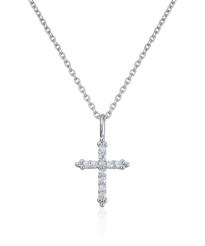 Anheng i sølv med zirkonia, Kors