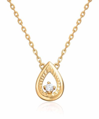 Kjede i forgylt sølv med zirkoner