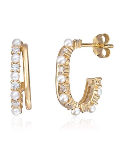 Ørepynt i forgylt sølv med zirkoner