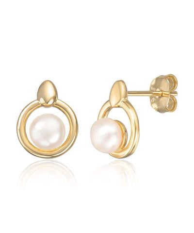 Ørepynt i sølv forgylt med FKP perle