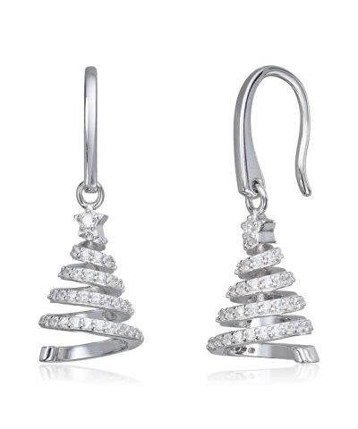 Ørepynt tre med cirkoner i sølv rhodinert