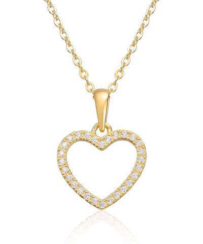 Anheng hjerte i sølv forgylt med cirkoner