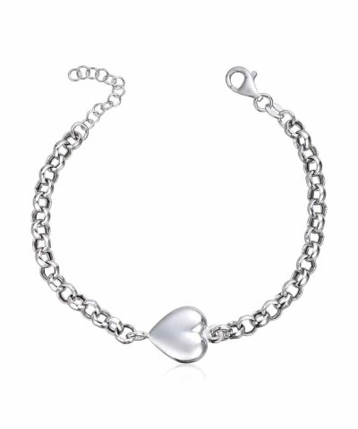 Armbåndmed hjerte i sølv 925 rhodinert