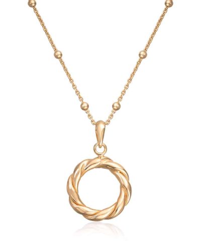 Anheng Twist med kulekjede i sølv forgylt