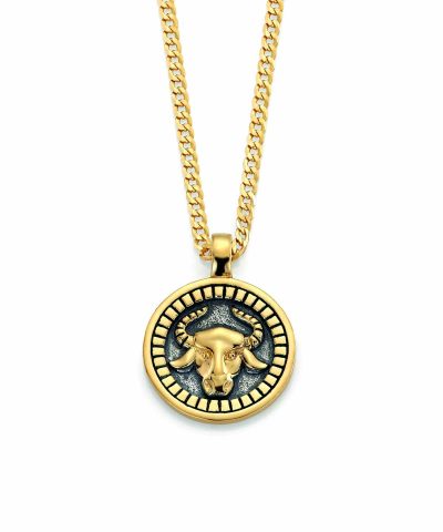 Gulldia Mann Stjernetegn forgylt anheng i sølv 50cm, Tyren