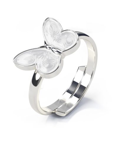 Pia&Per RING,SOMMERFUGL HVIT