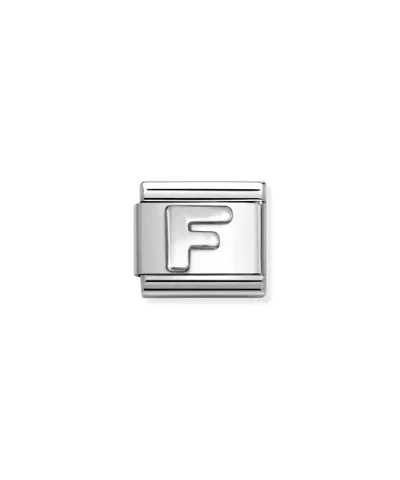 Charm, Composable Link, Letter F, silver
