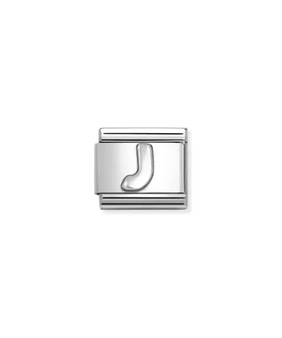 Charm, Composable Link, Letter J, silver