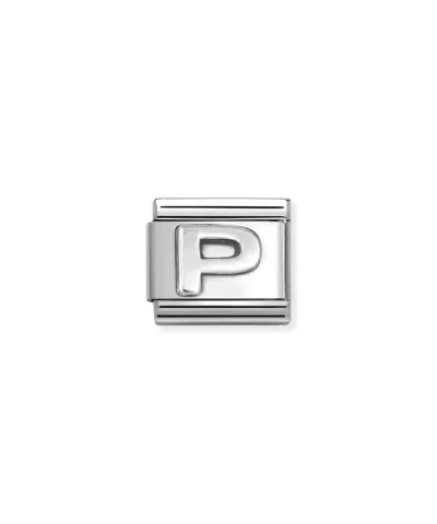 Charm, Composable Link, Letter P, silver