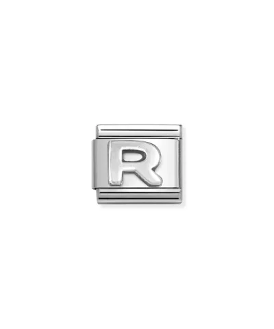 Charm, Composable Link, Letter R, silver