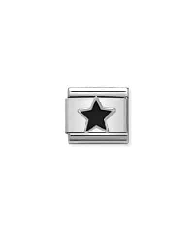 Composable Classic SYMBOLS in stainless steel, enamel and 925 sterling silver Black Star