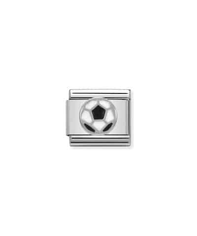 Composable Classic SYMBOLS in stainless steel, enamel and 925 sterling silver Soccer ball