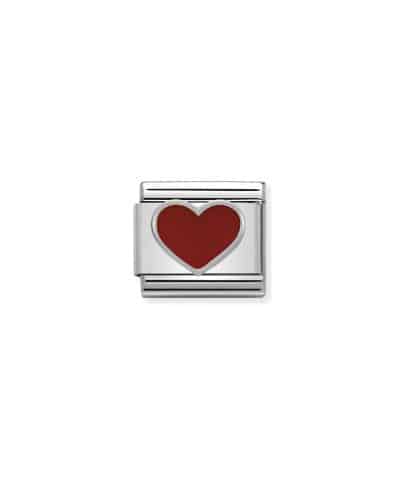 Composable Classic SYMBOLS in stainless steel, enamel and 925 sterling silver Red Heart