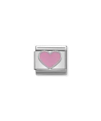 Composable Classic SYMBOLS in stainless steel, enamel and 925 sterling silver Pink Heart