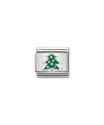Charm, Composable Link, Christmas Tree in Silver