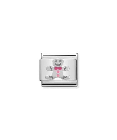 Charm, Composable Link, Gingerbread Man in Enamel