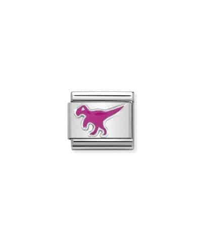 Composable Classic SYMBOLS in stainless steel, enamel and 925 sterling silver Dinosaur