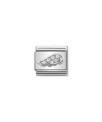 Composable CL SYMBOLS steel, Cubic zirconia and 925 sterling silver WHITE wing