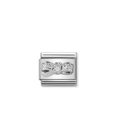 Composable CL SYMBOLS steel, Cubic zirconia and 925 sterling silver Bow CHERIE