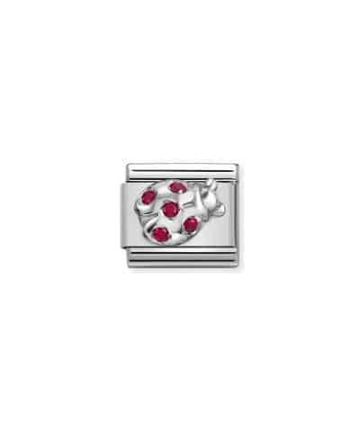 Composable CL SYMBOLS steel, Cubic zirconia and 925 sterling silver RED Ladybug