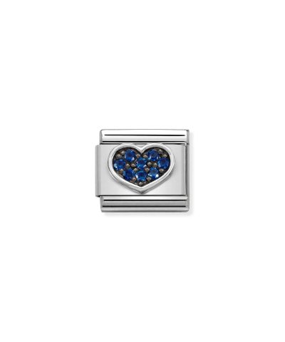 Composable CL SYMBOLS OX steel, Cz and 925 sterling silver BLUE heart