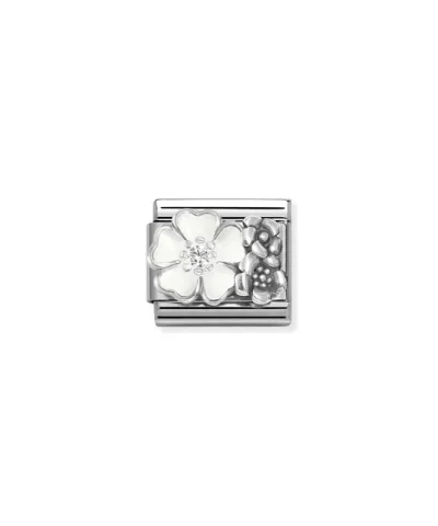 Charm, Composable Link, Flowers with CZ