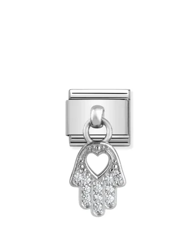 Charm, Composable Link, Hand of Fatima silver pendant