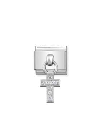 Composable Classic CHARMS stainless steel and 925 sterling silver Cross