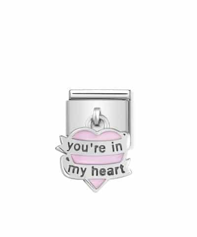 Composable Classic CHARMS steel, 925 sterling silver and enamel You re in my heart