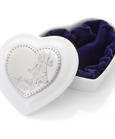 Alternative view of EIK Barn - Gullhår smykkeskrin i porselen med tinndekor