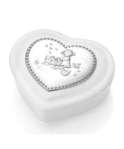 EIK Barn - Hjertevenn smykkeskrin i porselen med tinndekor