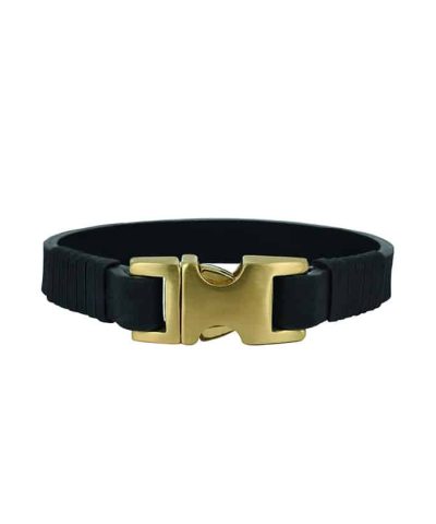Arock armbånd johannes svart lær + gold