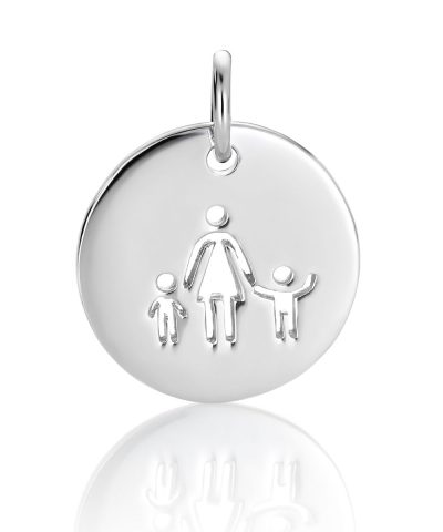 EIK Barn - Mamma og 2 barn Anheng i sølv