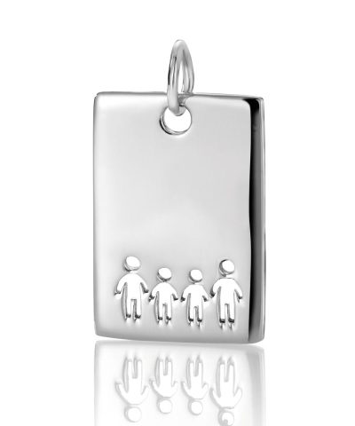 EIK Barn - 4 barn Anheng i sølv, fire barn