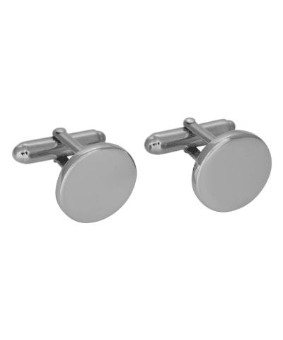 SON Rhd. sølv mansjettknapper rund/blank 15mm
