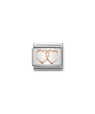 Composable Classic SYMBOLS steel and 9k rose gold Double Hearts
