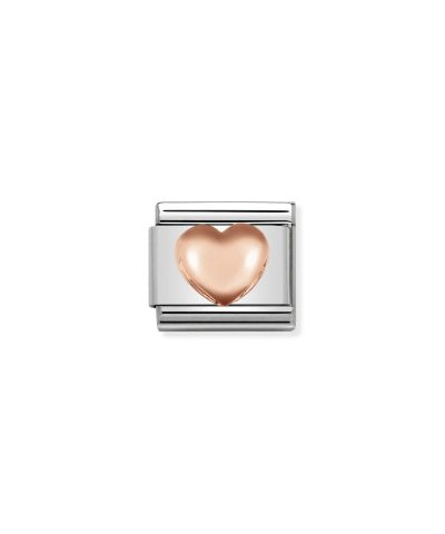 Composable Classic SYMBOLS steel and 9k rose gold Raised heart