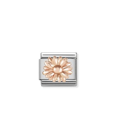 Composable Classic RELIEF SYMBOLS stainless steel and 9k rose gold Daisy