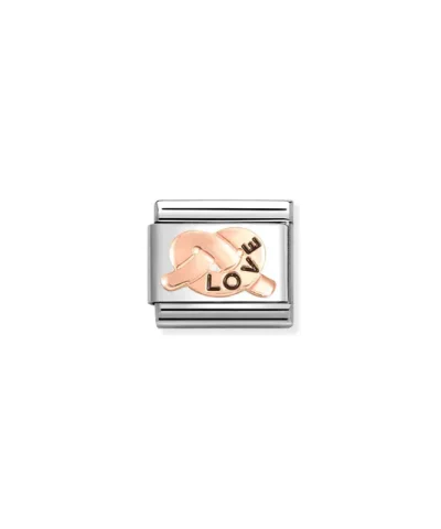 Charm, Composable Link, LOVE Promises Knot Rosegold
