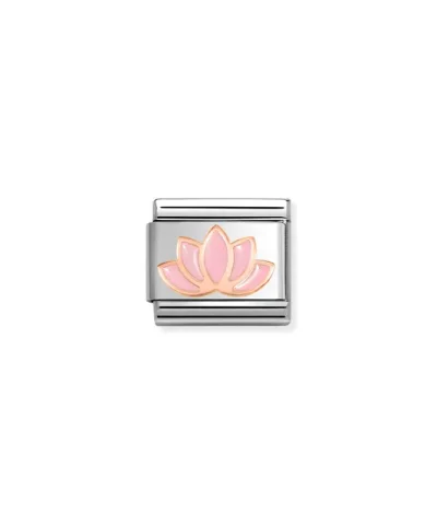 Charm, Composable Link, Rosegold Pink Lotus Flower