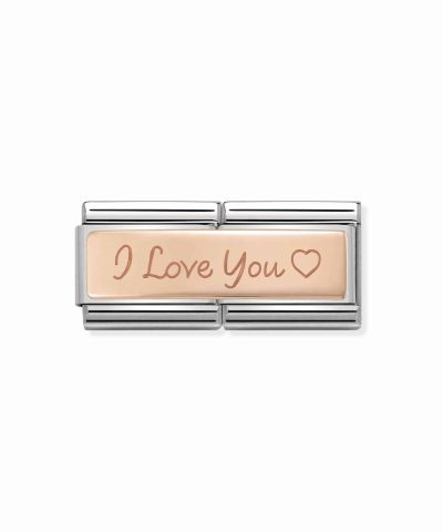 Composable Classic DOUBLE ENGRAVED steel and 9k rose gold CUSTOM I love You