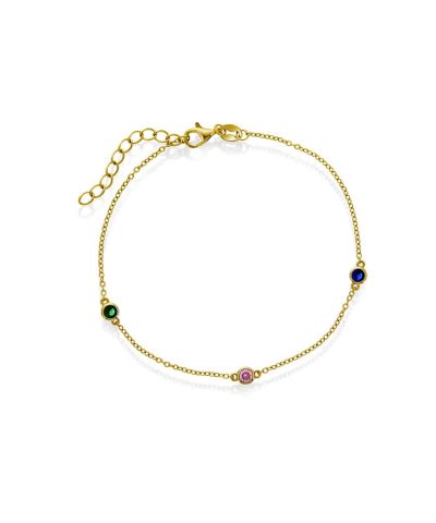 Ankelkjede i sølv med zirkonia 20 cm