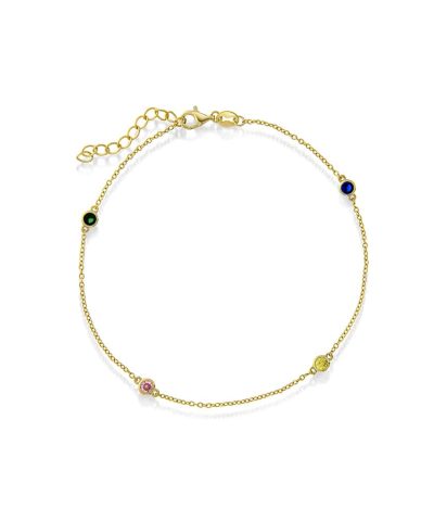 Ankelkjede i sølv med zirkonia 25 cm