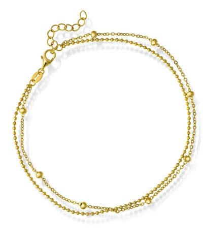 Ankelkjede i forgylt sølv med zirkonia