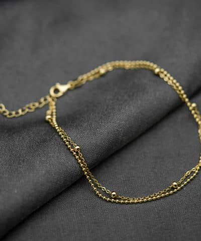 Alternative view of Ankelkjede i forgylt sølv med zirkonia